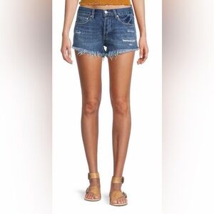 Free People Loving Good Vibrations High-Rise Distressed Shorts